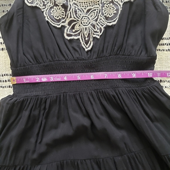 Ruby Rox Vintage Y2K Black Midi Dress with Flower Pattern - Small - Picture 5 of 6